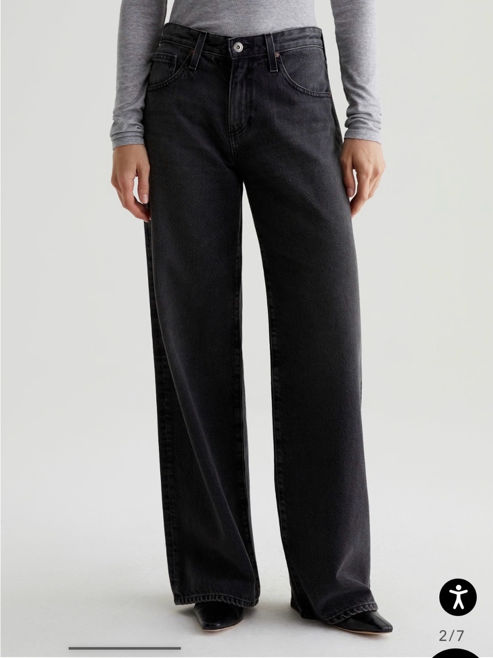 Ag Adriano Goldschmied Adria Wide-Leg High-Rise jeans in Overnight